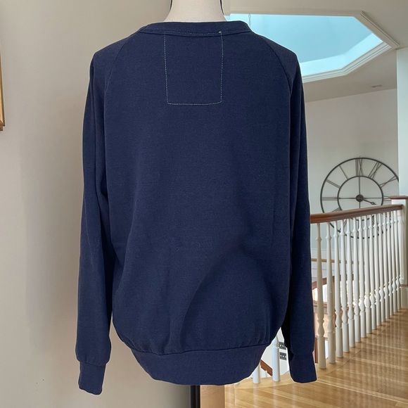 NWOT Aviator Nation Bolt Fade Sweatshirt Navy Pullover Hot Pink Lightning Strike - Picture 5 of 12